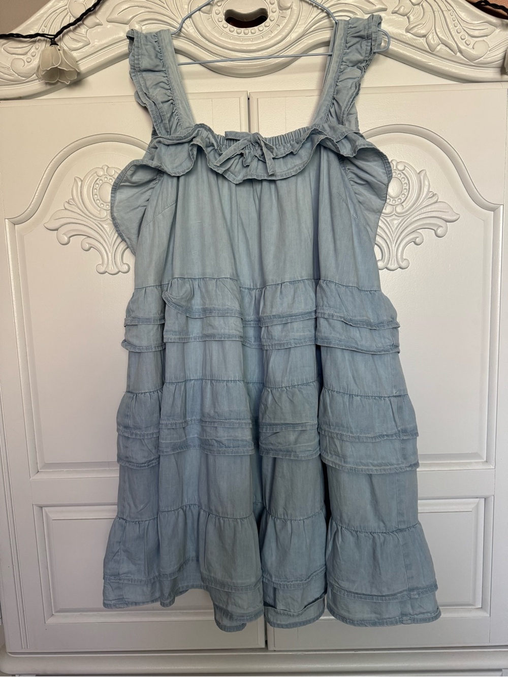 ASOS Light Blue Ruffle Tiered Mini Dress